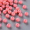 Opaque Acrylic Beads, Round, Salmon, 6x5mm, Hole: 1.8mm, about 369pcs/42g