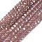 Imitation Jade Glass Beads Strands, Rondelle, AB Color Plated, Faceted, Rosy Brown, 6x4~4.5mm, Hole: 1.2mm, about 89~92pcs/strand, 14.53~14.76''(36.9~37.5cm)