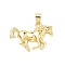 Brass Pendants, Horse Charms, Long-Lasting Plated, Cadmium Free & Lead Free, Real 18K Gold Plated, 19.5x27.5x3.5mm, Hole: 5x4mm