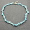 Light Blue Cat Eye Chip Beaded Necklaces for Women, 16.93 inch(43cm)