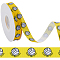 25 Yards Sport Ball Theme Printed Polyester Grosgrain Ribbon, for Clothes Sewing, Yellow, Volleyball, 5/8 inch(16mm)