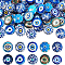 80Pcs 10 Styles Glass Cabochons, Half Round with Evil Eye, Blue, 12x4mm, 8pcs/style