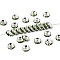 Brass Grade A Rhinestone Spacer Beads, Straight Flange, Rondelle, Silver, Peridot, 6mm, Hole: 1mm