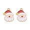 Alloy Enamel Pendants, Christmas Theme, Light Gold, Snowman, 20x15x1.2mm, Hole: 1.6mm