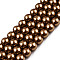 Baking Painted Pearlized Glass Pearl Round Bead Strands, Saddle Brown, 6~7mm, Hole: 1mm, about 135~140pcs/strand, 31.4 inch