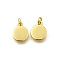 Brass Charms, Rack Plating, Lasting Plated, Real 18K Gold Plated, Cadmium Free & Lead Free, with Jump Ring, Flat Round, 9.5x7.5x1.5mm, Hole: 2mm