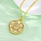Brass Micro Pave Clear Cubic Zirconia Pendant Necklaces, with Shell, Real 18K Gold Plated, Sun, 17.58 inch(44.65cm)