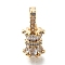Brass Micro Pave Cubic Zirconia Donut Bails, Column, Long-Lasting Plated, Real 14K Gold Plated, 19x9x8.5mm, Hole: 7.5x3.5mm
