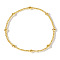 Brass Round Beads Stretch Bracelets for Women, Golden, Inner Diameter: 6-7/8 inch(17.5cm)
