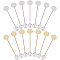 SUNNYCLUE 1 Box 60Pcs Gold Brooch Stick Pin Round Tray Lapel Pin Bulk Brass Safety Flat Brooch Stick Pin Needle with Plastic Pearl Bead Silver Brooch Findings for Crafts Suit Tie Hat Scarf DIY Jewelry
