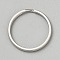 Iron Split Key Rings, Platinum, 25x2mm