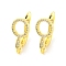 Brass Micro Pave Cubic Zirconia Hoop Earrings Finding, Round, Real 18K Gold Plated, 20x9mm, Hole: 1.2mm, Pin: 1mm