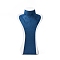 Bust Shaped PU Leather Jewelry Display Stands for Necklaces, Marine Blue, 14x15x28cm