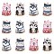 40Pcs 5 Styles Printed Alloy Pendants, Cat, Mixed Color, 20.5x14x1.8mm, Hole: 2mm, 8pcs/style