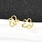 Hollow Flower 925 Sterling Silver Stud Earrings, Golden, 9x9.5mm