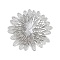 Iron Pendants, Flower Charm, Hollow, Platinum, 41x3mm, Hole: 1.4mm