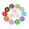 Baking Paint Transparent Glass Beads, Flat Round & Dragonfly, Golden Metal Enlaced, Mixed Color, 17x4.5~5mm, Hole: 1.2mm