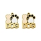 304 Stainless Steel Enamel Pendants, Ion Plating(IP), Paw Print Shape Charms, Real 18K Gold Plated, 17x14.5x1.3mm, Hole: 1.5mm