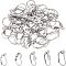 304 Stainless Steel Leverback Earring Findings, with Loop, Stainless Steel Color, 50pcs/box