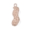 Alloy Spary Painted Pendants, Lead Free & Nickel Free & Cadmium Free, Peanut Charms, Tan, 46x15.5x16mm, Hole: 4.5x3.5mm