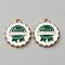 Oktoberfest Alloy Enamel Pendants, Golden, Beer Cap, 20x16x2.5mm, Hole: 1.8mm