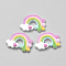 Resin Cabochons, Rainbow, Colorful, 35.5x26x6mm