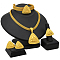 Triangle Alloy Pendant Necklaces & Stud Earrings & Rings & Bangles Sets, Golden, 430mm & 192mm & 35mm