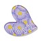 Valentine's Day Acrylic Pendants, Heart, Lilac, 42x41.5x2.5mm, Hole: 1.6mm