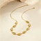 Ocean 304 Stainless Steel Link Chain Necklaces for Women, Ion Plating(IP), Cadmium Free & Nickel Free & Lead Free, Real 18K Gold Plated, Shell Shape, 18.39 inch(46.7cm)