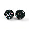 Polymer Clay Pave Rhinestone Beads, Disco Ball Beads, Round, Emerald, 16mm, Hole: 1.6~2mm