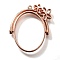 Alloy Open Back Bezel Pendants, For DIY UV Resin, Epoxy Resin, Cadmium Free & Nickel Free & Lead Free, Oval with Flower, Rose Gold, 38x31.5x3.5mm, Hole: 1.4mm
