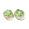 Cartoon Transparent Resin Cabochons, Imitation Vegetable, Chinese Cabbage, 6.5x6.5x2.5mm