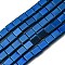 Electroplated Non-magnetic Synthetic Hematite Beads Strands, Square, 2-Hole, Blue, 6x6x3mm, Hole: 1.2mm, about 69pcs/strand, 15.55 inch(39.5cm)