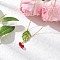 Handmade Glass Seed Beaded Leaf Shape Pendant Brass Cable Chain Necklaces for Women, Golden, Green, 15.51 inch(39.4cm)