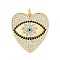 Brass Micro Pave Cubic Zirconia Pendants, Heart Charms, Rack Plating, Cadmium Free & Lead Free, Long-Lasting Plated, Real 18K Gold Plated, 23.5x21x2.5mm, Hole: 3.3mm