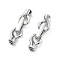 Brass Fold Over Clasps, Rectangle, Real Platinum Plated, 24.5mm
