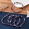 Natural Amethyst Stretch Beaded Bracelets, Tumbled Stone, Nuggets, 1-7/8 inch~2-1/8 inch(4.8~5.5cm), Beads: 6~15x6~11x3~11mm