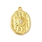 304 Stainless Steel Pendants, with Rhinestone, Oval with Sun Charm, Real 18K Gold Plated, 23x15x3mm, Hole: 1.8mm