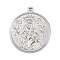 304 Stainless Steel Pendants, Flat Round with Our Lady Of Perpetual Help, Anti-Tarnish, Stainless Steel Color, 31x27x4mm, Hole: 1.6mm