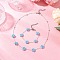 Flower Glass Bracelets & Necklaces Sets for Women, Brass Cable Chain Jewelry Sets, Platinum, 182mm