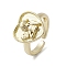 Brass Adjustable Open Rings, Cadmium Free & Nickel Free & Lead Free, Angel & Fairy, Inner Diameter: 16.2mm