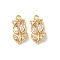 Brass Micro Pave Cubic Zirconia Pendants, Flower Charms, Nickel Free, Real 18K Gold Plated, 15x8x3mm, Hole: 1.4mm