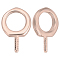 10Pcs 925 Sterling Silver Screw Eye Peg Bails, Ring, for Half-Drilled Beads, Rose Gold, 9x6x1mm, Hole: 4mm, Pin: 0.6mm, 10pcs/set