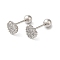Heart Bow Brass Micro Pave Clear Cubic Zirconia Cartilage Earrings, Platinum, 6.4x5.4mm