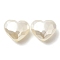 ABS Plastic Imitation Pearl Beads, Heart, Faceted, White, 16x19.5x11mm, Hole: 2mm, about 284pcs/500g