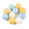 Rubberized Style Imitated Silicone Acrylic Beads, Round, Mixed Color, 10x9mm, Hole: 1.8mm