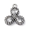 304 Stainless Steel Cubic Zirconia Pendants, Water Drop Charms, Clear, 12x10.5x2.5mm, Hole: 1.2mm