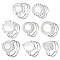 304 Stainless Steel Cuff Ring Findings, Oval Pad Ring Base Setting Findings, Stainless Steel Color, Tray: 8~14.5x6~10.5mm, Inner Diameter: 16.5~17mm, 1pc/style