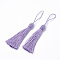 Polyester Tassel Big Pendant Decorations, Medium Purple, 145~175x10.5~12mm