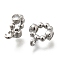 Brass Micro Pave Cubic Zirconia Tube Bails, Real Platinum Plated, 12x9.5x3.5mm, Hole: 1.6mm, Inner Diameter: 5mm